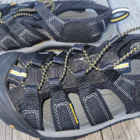 Keen Hiking Sandal Women Closed Toe Black Yellow Water Washable Size 6.5 - Picture 5 of 12